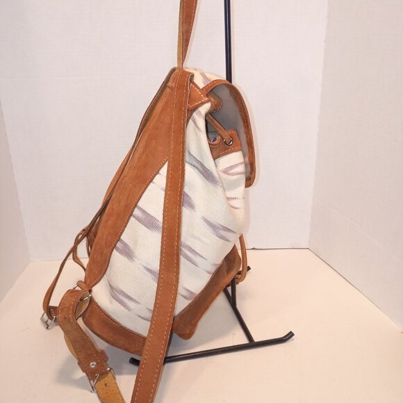 Boutique Brand DRIFTLESS STYLE Print Tan Denim w Tan Nubuck Leather Backpack main image 13